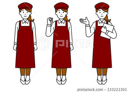 咖啡廳女員工全身姿勢寫真 133221301