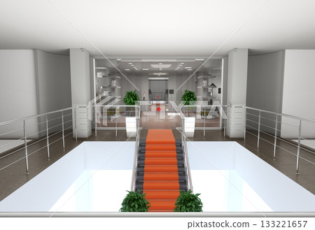 commercial premises, shop, interior visualization, 3D illustration 133221657