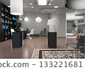commercial premises, shop, interior visualization, 3D illustration commercial premises, shop, interior visualization, 3D illustration 133221681