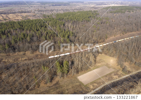 railway rails, view from above 133221867
