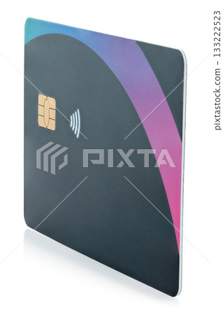 Blank bank card with contactless payment chip, isolated on transparent background. Perfect template for design, branding, finance concepts, and digital payment projects Blank bank card with contactless payment chip, isolated on transparent background. Perfect template for design, branding, finance concepts, and digital payment projects 133222523