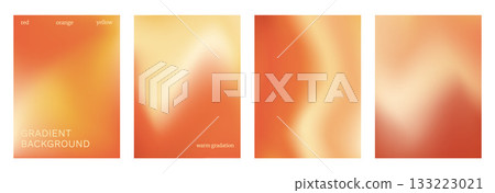 Orange gradient background. Yellow, red, beige gradation template set. Vector hot feel backdrop with wavy light. Fashion warm colors wallpaper design. Glamour red-yellow abstract vertical poster Orange gradient background. Yellow, red, beige gradation template set. Vector hot feel backdrop with wavy light. Fashion warm colors wallpaper design. Glamour red-yellow abstract vertical poster 133223021