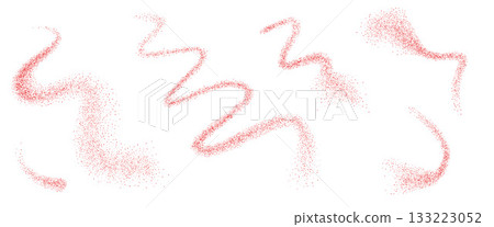 Noise red gradients chili peppers fly squiggles shapes set. Grainy texture paprika splash wavy long elements. Red masala dotwork forms. Vector gritty wavy curved lines. Grunge food ingredient figures Noise red gradients chili peppers fly squiggles shapes set. Grainy texture paprika splash wavy long elements. Red masala dotwork forms. Vector gritty wavy curved lines. Grunge food ingredient figures 133223052