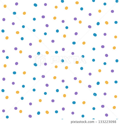 Polka dot seamless pattern. Birthday simple dots background. Vector illustration childish doodles. Flat repeat cover with mini circles. Fun design for baby parties, kid themes 133223098
