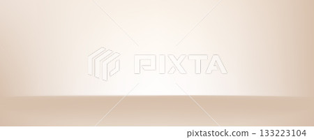 Background warm brown wall and floor. Studio room gradient with white light. Product presentation scene blank backdrop. Clean tan table for banner. Kitchen with beige gradation. Vector illustration Background warm brown wall and floor. Studio room gradient with white light. Product presentation scene blank backdrop. Clean tan table for banner. Kitchen with beige gradation. Vector illustration 133223104