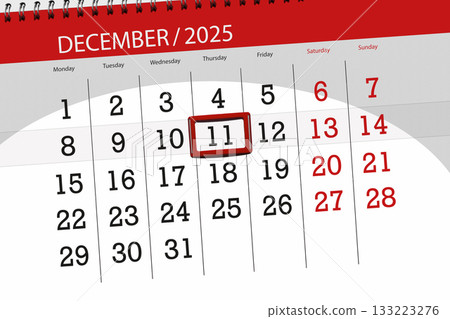 Calendar 2025, deadline, day, month, page, organizer, date, December, thursday, number 11 Calendar 2025, deadline, day, month, page, organizer, date, December, thursday, number 11 133223276