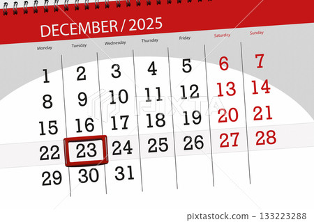 Calendar 2025, deadline, day, month, page, organizer, date, December, tuesday, number 23 Calendar 2025, deadline, day, month, page, organizer, date, December, tuesday, number 23 133223288