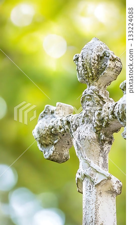 White cross with a green background White cross with a green background 133224088