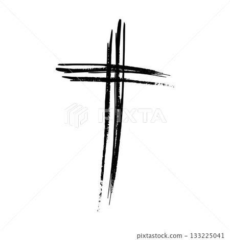 Cross icon, religion christian grung texture symbol of faith vector illustration 133225041