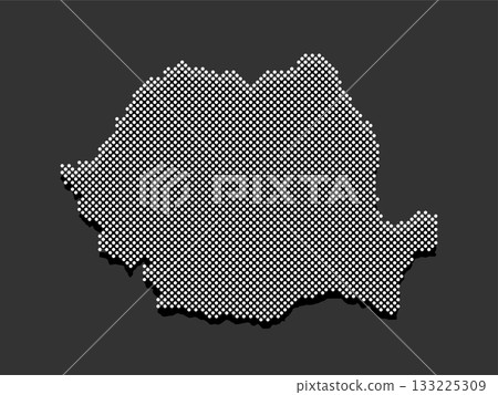 Vector map of Romania from points, dotted template Vector map of Romania from points, dotted template 133225309