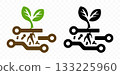 Plant, sprout with circuit board, technology and innovation, graphic design. Sprouting, growth, germinating and germ bud, vector design and illustration 133225960
