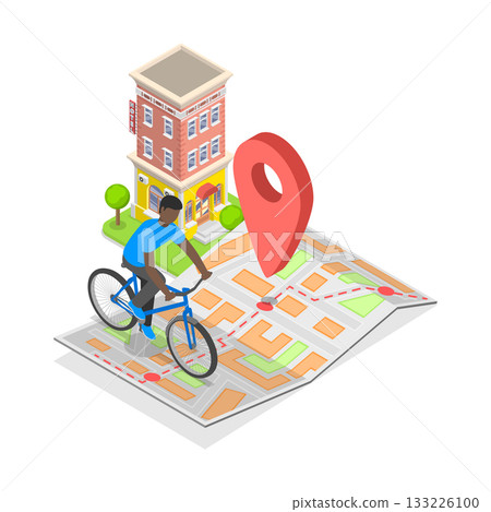 3D Isometric Flat Vector Illustration of Urban Transportation, Eco Friendly Transport. Item 1 133226100