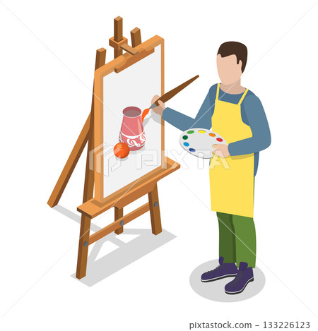 3D Isometric Flat Vector Illustration of Creativity Development , Gain Knowledge and Skills. Item 2 133226123