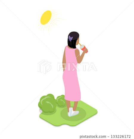 3D Isometric Flat Vector Illustration of Various Weather Conditions, People and Different Seasons. Item 6 3D Isometric Flat Vector Illustration of Various Weather Conditions, People and Different Seasons. Item 6 133226172