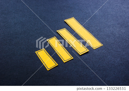 Growth shown as rising yellow bars. Growth shown as rising yellow bars. 133226531