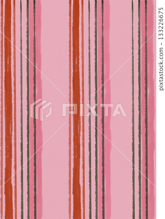 Christmas abstract background with pink, green and red stripes. Hand drawn illustration for design, print, fabric or background. 133226675