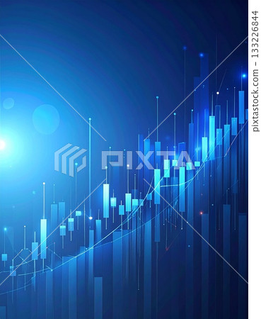 藍色抽象投資圖表背景 133226844