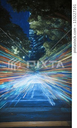 City Lights of Jakarta Shine Brightly in Abstract Long Exposure Capturing Urban Nightlife 133227101