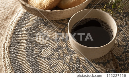 Unity Cup and Traditional Woven Mat With Bread, Showcasing Cultural Elements in a Cozy Setting 133227336
