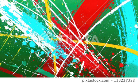 Vivid Abstract Painting With Dynamic Splashes of Color and Energetic Brush Strokes in Motion Vivid Abstract Painting With Dynamic Splashes of Color and Energetic Brush Strokes in Motion 133227358