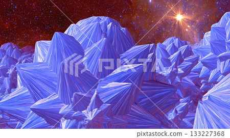 Close up View of Star Cluster Arranged in a Geometric Cosmic Formation in the Night Sky 133227368