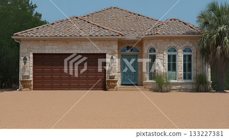 Elegant Stone House in Austin Texas With a Spacious Driveway and Unique Design Features 133227381