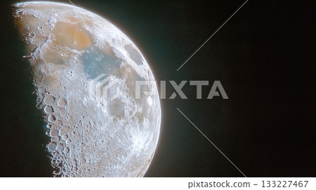 Bright Full Moon Shines Brightly in the Night Sky Above a Quiet Landscape Bright Full Moon Shines Brightly in the Night Sky Above a Quiet Landscape 133227467