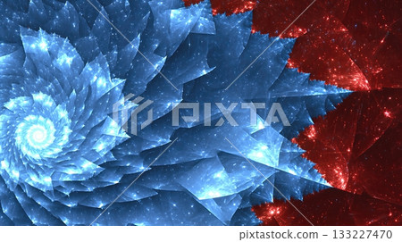 Infinite Spiral Galaxy Core Glows Brightly in Cosmic Space With Swirling Colors 133227470