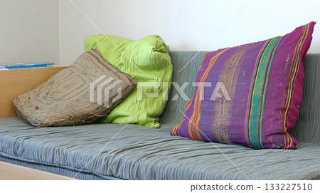Bright and Colorful Throw Pillows Enhance Dormitory Living Space for Students 133227510