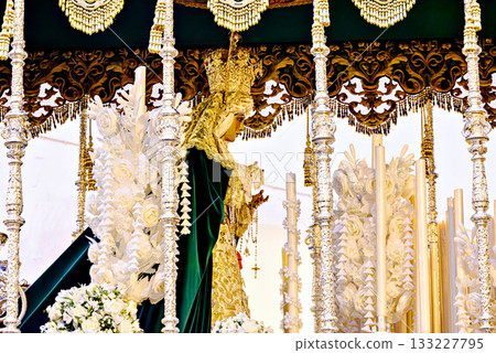 Image of Our Lady of Hope during Holy Week in Alcala de Guadaira, Seville, Andalusia 133227795