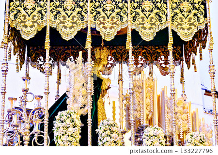 Image of Our Lady of Hope during Holy Week in Alcala de Guadaira, Seville, Andalusia Image of Our Lady of Hope during Holy Week in Alcala de Guadaira, Seville, Andalusia 133227796