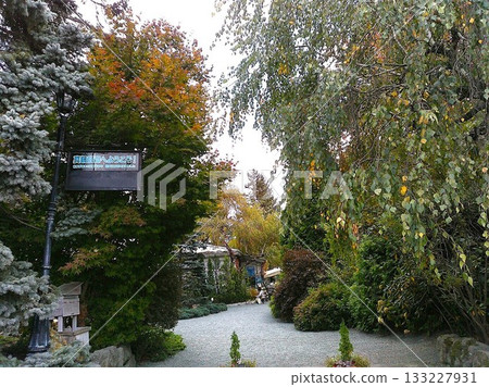 北海道，秋日裡真鍋花園入口處的景色 133227931