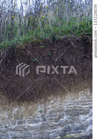 Soil and Rock Layers. Geological Structure and Earth Texture Soil and Rock Layers. Geological Structure and Earth Texture 133228039