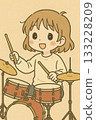 Girl playing the drums 133228209