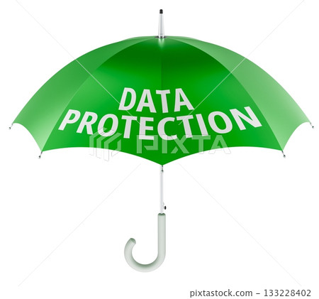 Data Protection concept with green umbrella. 3D rendering Data Protection concept with green umbrella. 3D rendering 133228402