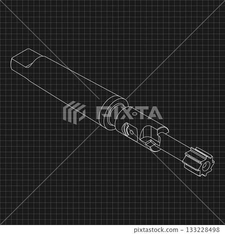 Mechanical engineering drawings. Tap tools, borer. Technical Design. Cover. Blueprint. Step Cutting Tool with Countersinking Function. Technical 3D Vector Illustration Mechanical engineering drawings. Tap tools, borer. Technical Design. Cover. Blueprint. Step Cutting Tool with Countersinking Function. Technical 3D Vector Illustration 133228498