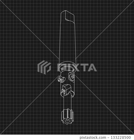 Mechanical engineering drawings. Tap tools, borer. Technical Design. Cover. Blueprint. Step Cutting Tool with Countersinking Function. Technical 3D Vector Illustration Mechanical engineering drawings. Tap tools, borer. Technical Design. Cover. Blueprint. Step Cutting Tool with Countersinking Function. Technical 3D Vector Illustration 133228500