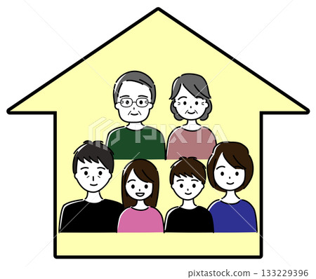 Three generations in the home (family structure, three generations living together) 133229396