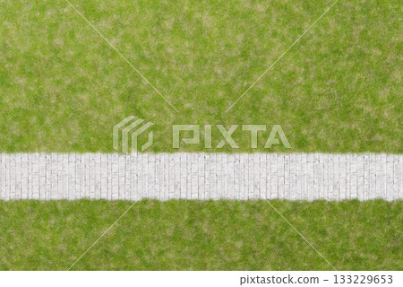 公園草坪和人行道的電腦影像 133229653