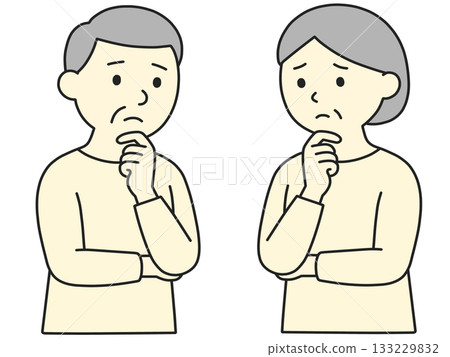 AI-generated images of elderly people with stern faces 133229832