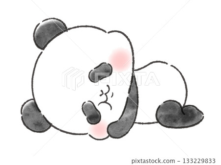 Cute rolling panda 133229833