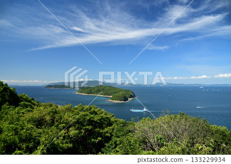 View of Tomogashima from the remains of Miyama Battery (Awaji Island in the background) [Wakayama City, Wakayama Prefecture] 133229934