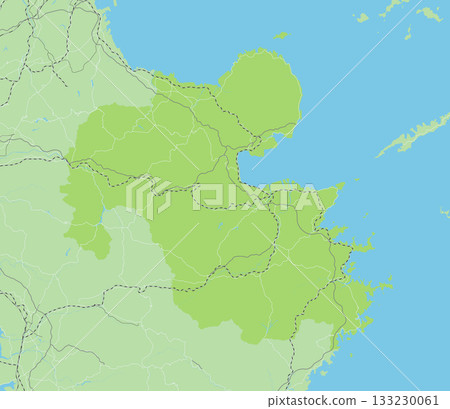 A simple green road map of Japan, including Oita Prefecture and neighboring prefectures A simple green road map of Japan, including Oita Prefecture and neighboring prefectures 133230061