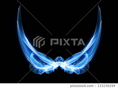 Abstract background with swirling blue flames and smoke 133230294