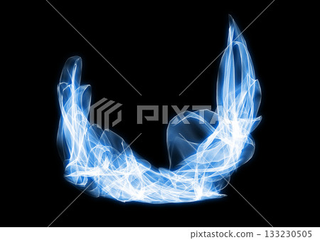 Abstract background of swirling blue glowing flames Abstract background of swirling blue glowing flames 133230505