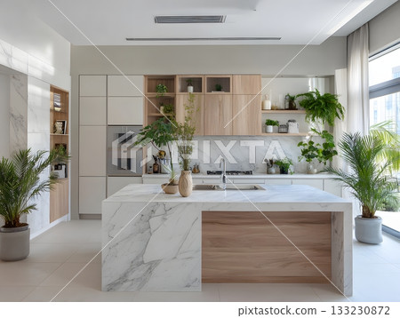 Smart eco kitchen interior clean sustainable design 133230872