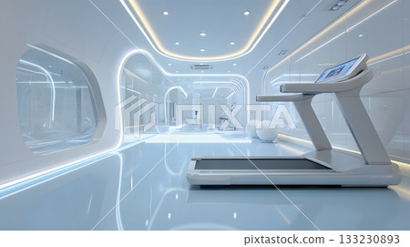 Smart home gym futuristic design clear empty space Smart home gym futuristic design clear empty space 133230893