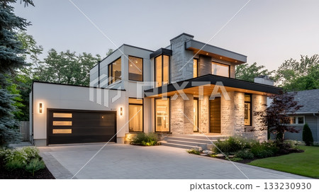 Sustainable home modern eco architecture clean design 133230930