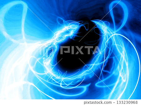 Glowing abstract blue smoke swirl 133230968