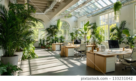 Minimal eco workspace bright natural light plants Minimal eco workspace bright natural light plants 133231042